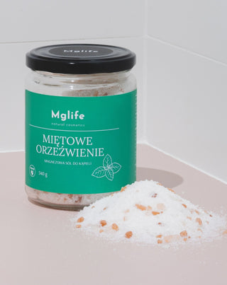 Magnesium Bath Salt with Epsom Salt and Peppermint Essential Oil Minty Refreshment Mglife - 2