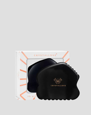 Obsidian Stone Gua Sha Facial Massage Plate of Great Power Crystallove - 1