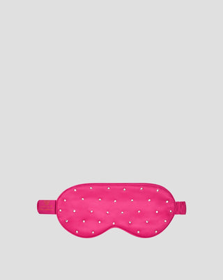 Silk sleeping eye mask decorated with crystals – hot pink Crystallove_3 - 3