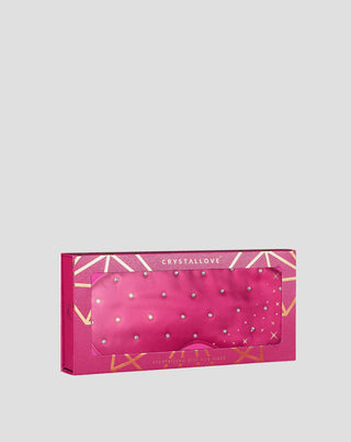 Silk sleep eye mask decorated with crystals – hot pink Crystallove_4 - 4