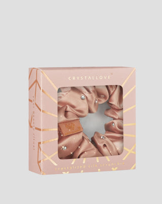 Silk hair tie with crystals – rose gold Crystallove_4 - 4