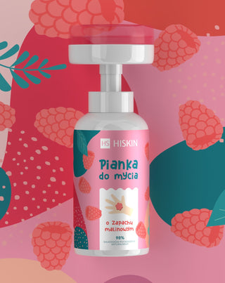Foam for washing hands and body for children with raspberry scent HiSkin_2 - 2