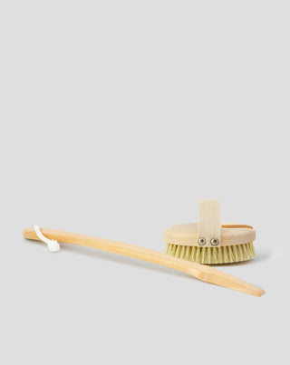 Soft Dry Body Massage Brush with Beech Wood and Detachable Handle no. 4 Hhuumm - 1