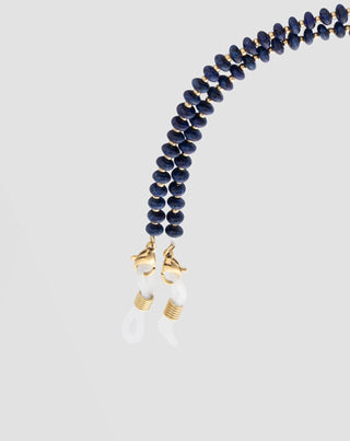 Gold-plated eyeglass chain with lapis lazuli Mys_4 - 4