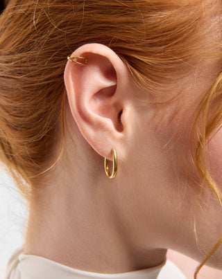Set of gold-plated earrings with pink jade in stainless steel Mys_1 - 3