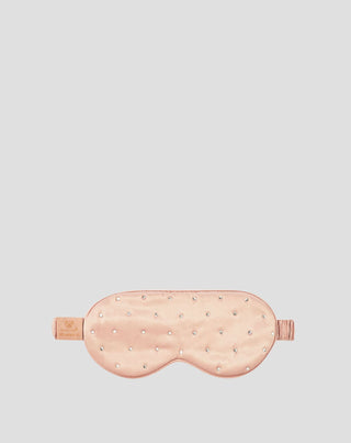 Silk Sleep Eye Mask Decorated with Crystals – Rose Gold Crystallove_3 - 3
