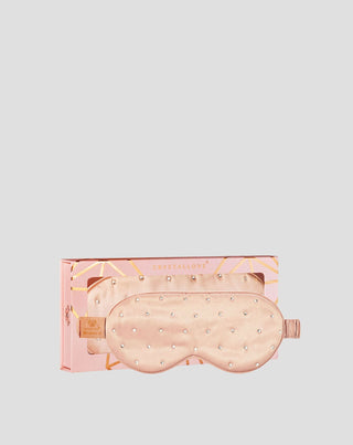 Silk Sleep Eye Mask decorated with crystals – rose gold Crystallove - 1