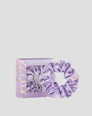  Silk hair tie with crystals – lilac Crystallove - 1