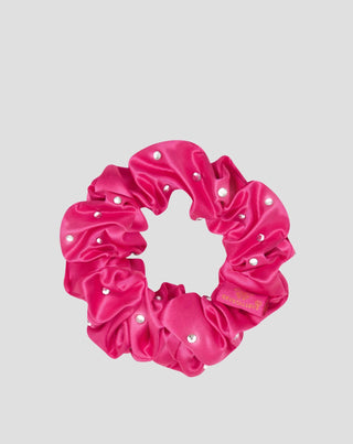 Silk hair tie with crystals – hot pink Crystallove_3 - 3