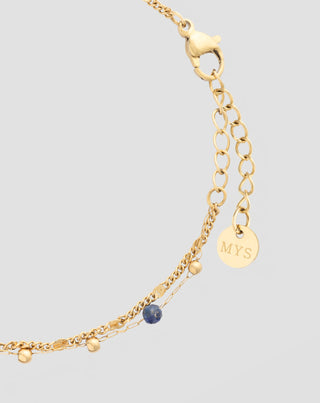 Gold plated stainless steel bracelet with lapis lazuli Mys_2 - 3