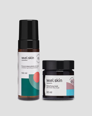 Dead Sea Mud Set: cleansing mask and facial foam for detox and skin balance Mel Skin - 1