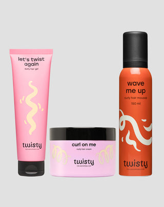 Twisty Curl Set – cream + mousse + styling gel for styling and caring for curly and wavy hair - 1