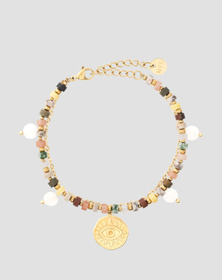 Bracelet with natural stones agate, maifan, jasper, jade and aventurine Mys - 1