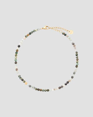 Gold-plated stainless steel ankle bracelet with African turquoise and amazonite Mys_4 - 1